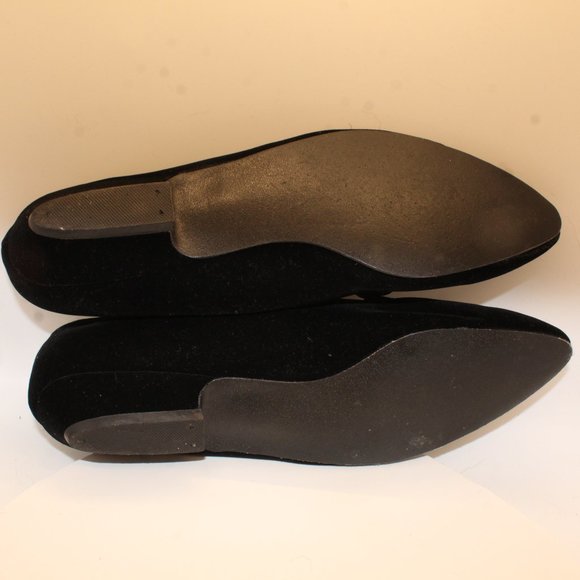 Beau Monde Women's Size 10 Black Velvet Button Embellishment Ballet Wedge Heels - Picture 8 of 10